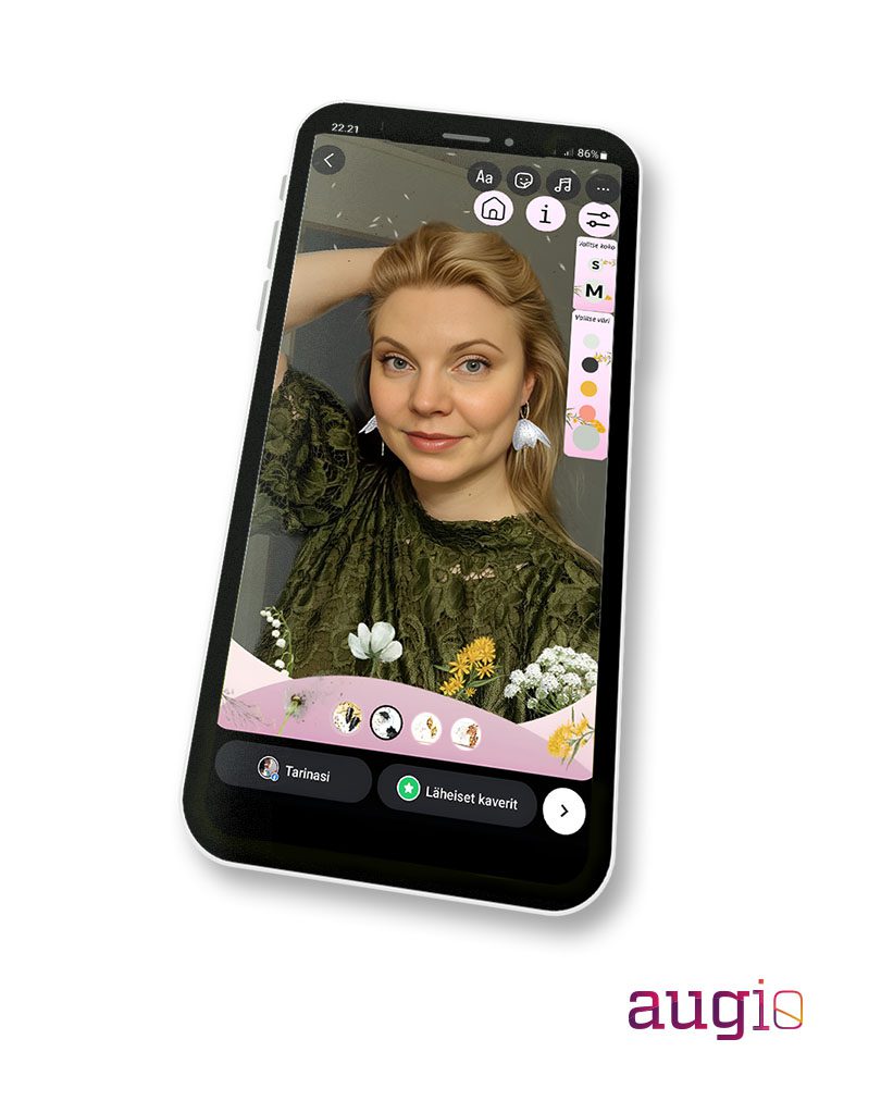 instagramfiltteri Havina storiesille. Augio tuottaa sosiaalisen median filtterereitä